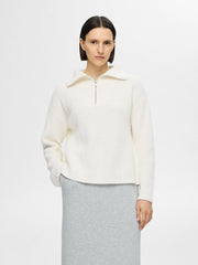 SLFBLOOMIE LS KNIT HALF ZIP NOOS