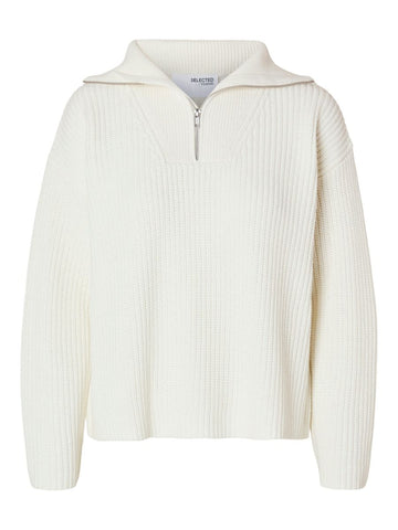 SLFBLOOMIE LS KNIT HALF ZIP NOOS