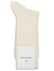 Democratique Socks Originals Fine Rib Off White